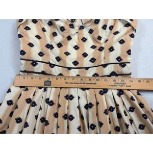 Maeve Anthropologie Striped Embroidered Cotton Sundress Tan Navy 4 thumbnail 11