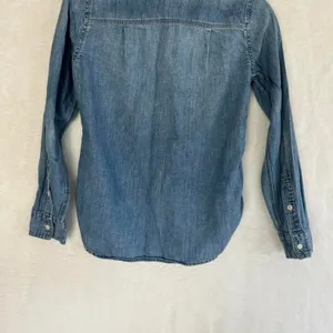 J.Crew Womens Size 0 Chambray Button Down Shirt Blue Long Sleeve Cotton‎ Denim thumbnail 6