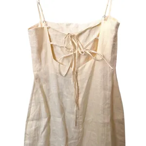 SUMMER AWAY Linen Tie Back Mini Dress Yellow Small NEW NWT thumbnail 4