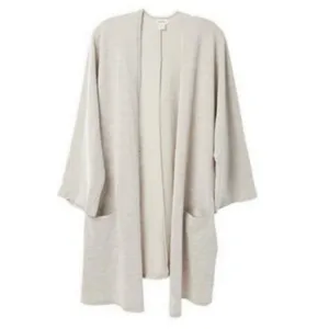 Donni Antropologie Slouchy Cardigan Open Pockets Layer Textured Ribbed Loose Fit thumbnail 11