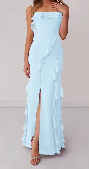 Azazie Sky Blue Bridesmaid Dress thumbnail 1
