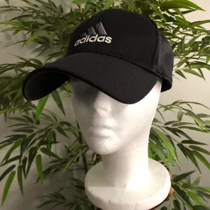 Adidas Baseball Hat Cap Black Gray Flex Logo Embroidered Sporty Climalite Top Preppy S/M Unisex Men Women thumbnail 2
