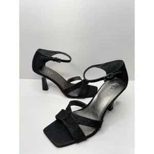 Franco Sarto Sandals Size‎ 6 Black Leather Ankle Strap Sparkly Heels thumbnail 4