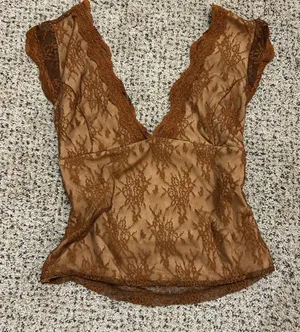 SHEIN Brown Lace Top thumbnail 1