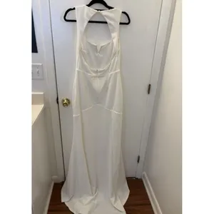 Lulus Everlasting Promise White Notched Backless Mermaid Maxi Dress Size XS NWT thumbnail 6