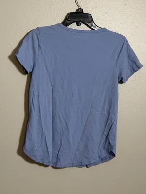 Abercrombie‎ & Fitch Women’s Casual Minimalist Light Blue V-Neck Tee size S thumbnail 6