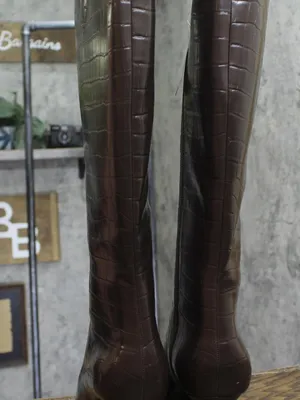 NWT INC International Concepts Sameya Mid-Heel Knee High Boots Brown Croc 10.5M thumbnail 6