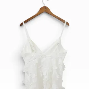 Lulus Exceedingly Lovely White Applique Floral Backless Mini Dress size L thumbnail 5