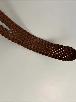 Braided Faux Leather Belt Wide Corset Boho Cottagecore Prairie Brown Grey XL thumbnail 5
