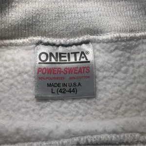 Vintage 90s Oneita Power-Sweats Bon Aire Crewneck Gray USA‎ Made Sweater Size L thumbnail 8