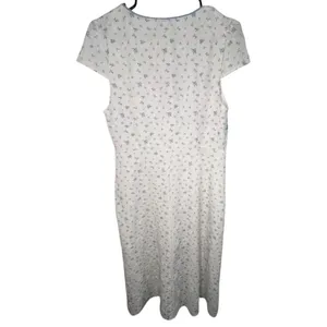 Cider Cottagecore Floral Pattern Button Up Short Sleeve V-Neck Dress thumbnail 7