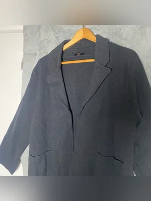 Quince Large 100% Organic Cotton Knit Blazer Grey Capsule Classic XL Minimalist thumbnail 4