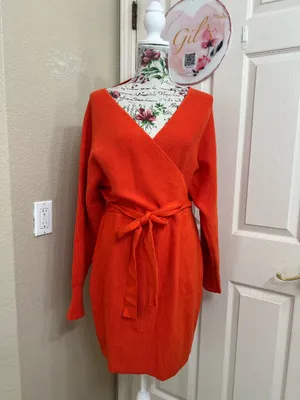 Zesica orange long sleeve dress size XL thumbnail 2