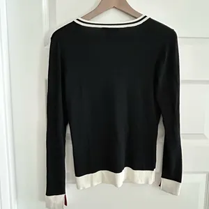 The Limited Colorblock Knit Top Black Cream Size M thumbnail 8