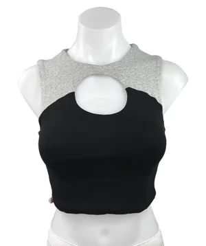 Camilla Valentina Womens Black Sleeveless Key Hole Neckline Casual Crop Top Sz S thumbnail 1