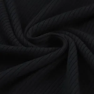 NEW Black Ribbed Top With Striped Mesh Long Sleeves thumbnail 11