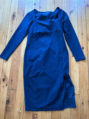 Beyond Yoga blue Impress Space Dye Long Sleeve Midi Dress Size large thumbnail 2