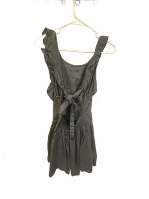 Free People Black Sleeveless Romper with Ruffle Details thumbnail 2
