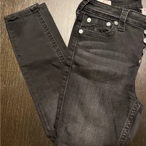 True Religion Women's Black Skinny Jeans with Signature Button Fly thumbnail 1