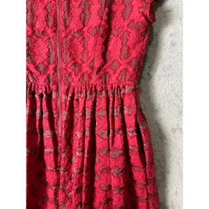 Moulinette Soeurs Anthropologie Red Lace Fit & Flare Dress Romantic‎ Coquette 12 thumbnail 3