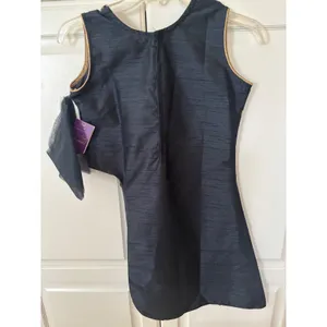 Prerana's Boutique Navy Blue Embroider‎ Asymmetric Tunic Top Dhoti Style SizeXS thumbnail 5