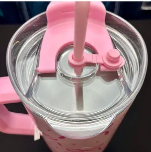 Pink Bow Tumbler w/cover & straw. Brand new with tags thumbnail 4