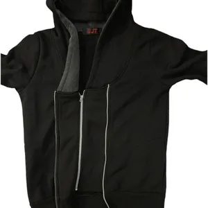 DJT Hoodie Fashion Waist Jacket Womens Black Double Zipper Casual Sporty Size L‎ thumbnail 3