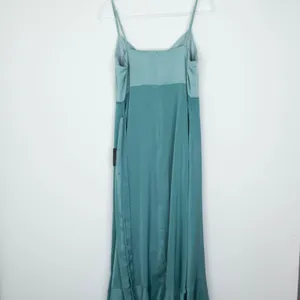 NWT Lulus Double Darling Sage Green Satin‎ Ruffle Maxi Dress Womens XL Evening thumbnail 11