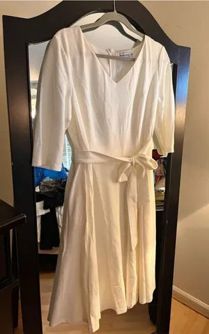 NEW Vintage Tea Dress Cocktail Midi 3/4 Sleeves w/ Pockets 3X thumbnail 1