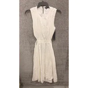 Rachel Rachel Roy Women Dress 8 White Midi Cutout Back Tie Waist Sleeveless thumbnail 4