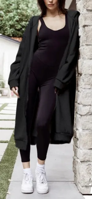 Priv Mila Maxi Coatigan in Black thumbnail 1