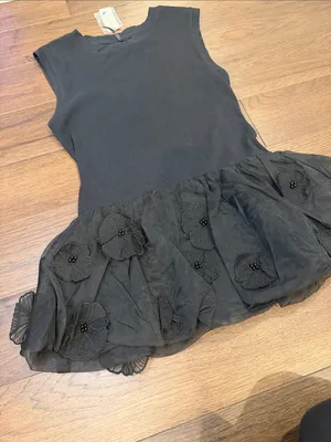 By Anthropologie Black Floral Peplum Top Size Medium NWT - C61-090 thumbnail 6