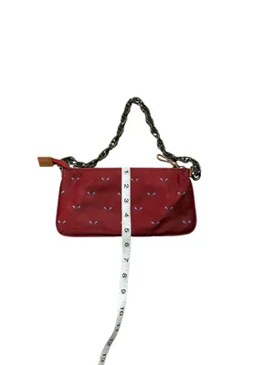 J.Crew Red Canvas Wristlet with Chain Handle – Small Bag. thumbnail 6
