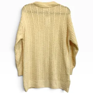 Mango MNG Women Yellow Cable Knit Wool‎ Blend Oversized Mock Neck Sweater M NWT thumbnail 2