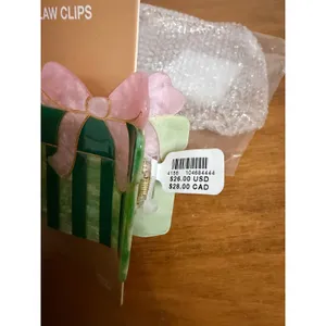 Anthropologie Frasier Sterling Holiday‎ Hair Claw Clip Set Taxi and Present New thumbnail 4