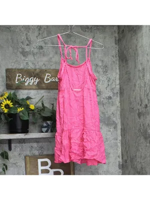 NEW Miken Juniors Tiered Dress Swim Cover-up I9672P544 Hot Pink Lurex XS thumbnail 4