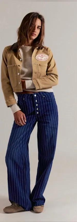 Free People We The Free Nia Striped Boyfriend Jeans 29” Waist NWT thumbnail 1