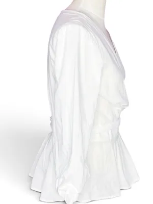Sundance Avant Garde White Wrap Blouse Size L thumbnail 4