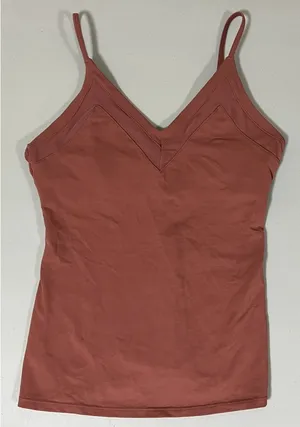 ALO Yoga Rust V-Neck ‘Ally Fitted Tank’ Top Cami Camisole Shirt Size S ✨ thumbnail 1