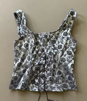 Vintage Brocade Corset top Purple Size XL thumbnail 1