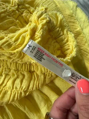 Anthropologie Smocked Gauze Dainty Yellow 100% cotton Micro Lounge Shorts medium thumbnail 9