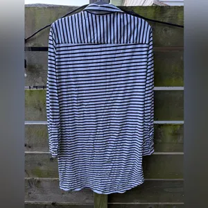 Frank & Eileen Shirtdress Dress Button Down Long Sleeve Stripe‎ Coastal Nautical thumbnail 2