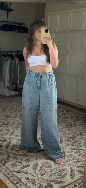 Free people CRVY Outlaw Wide-Leg Jeans thumbnail 1