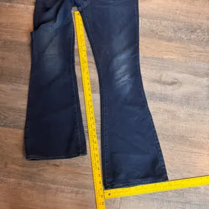 Paige Canyon Flare‎ Jeans Dark Wash Denim Size 30 Low Rise Boho Made in USA thumbnail 4