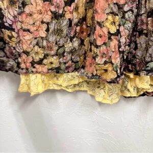 Vintage Handmade Dark Floral Sheer Maxi Dress Women M Cottage Core Fairy Romance thumbnail 6