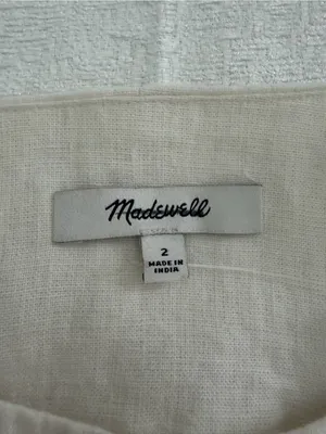 Madewell NWT Button-Front 100% Linen Shell Top Ivory Size 2 thumbnail 3