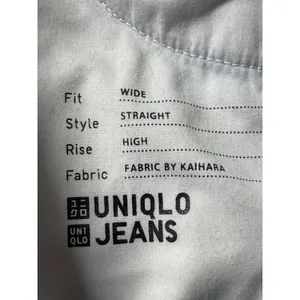 Uniqlo Women's Blue High Waisted Medium Wash Wide Straight Denim Jeans Size 22 thumbnail 5