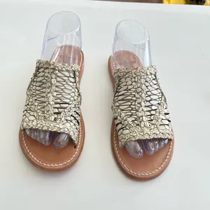 FREEBIRD by Steven Willow Leather Embossed Strappy Sandals Cream Tan Size 7 thumbnail 2