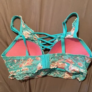 VS PINK Teal Lace Push Up Bra size M. thumbnail 3