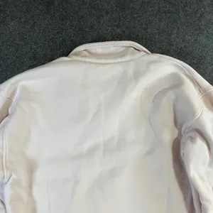 Tna Aritzia Cozy Fleece Boyfriend Polo Sweatshirt Pale Pink Small Oversized thumbnail 13